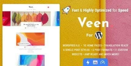 Veen-Minimal-Lightweight-AMP-Blog-for-WordPress-430x219-1_6816ca Veen – Minimal Lightweight AMP Blog for WordPress - Image 1