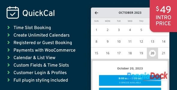 01_QuickCal-Preview_139b65 QuickCal – Appointment Booking Calendar for WordPress - Image 1